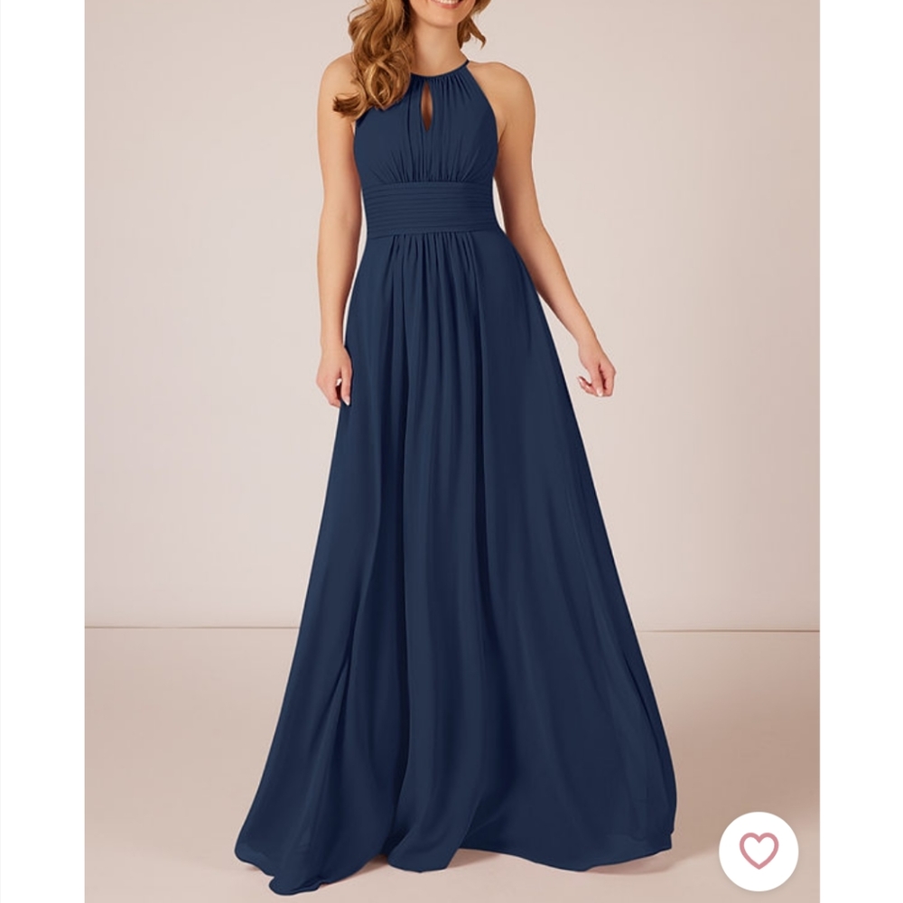Azazie Bonnie Dark Navy Bridesmaid Dreaa